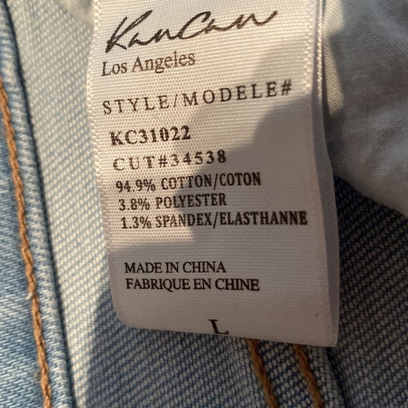 NWOT KANCAN size large raw edge shorts - Picture 7 of 9